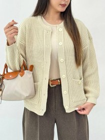 تصویر 129 - کاردیگان جیب دار - آلبالویی 