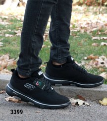 تصویر کفش کتونی اسپرت مدل اسکیچرز زیره تزریق با کیفیت عااالی مردانه پسرانه به رنگ مشکی با ارسال رایگان کد 3399 