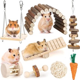 تصویر لوازم جانبی همستر LIENJAER Hamster Chew Toys Set ارسال 20 روز کاری 