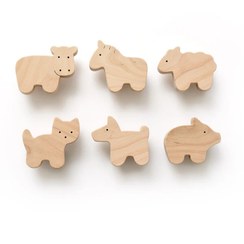 تصویر دستگیره چوبی حیوانات مزرعه 