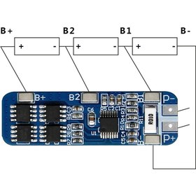 تصویر برد محافظ شارژ 3 سل 10 آمپر مدل HX-3S-01 
