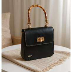 تصویر کیف مجلسی چرم دست دوز دسته بامبوکد 490 