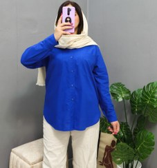 تصویر مانتو شومیز ساده سایز آزاد از جنس لینن 