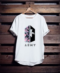 تصویر تیشرت مدل بی تی اس جنس اسپان لاکرا BTS shirt