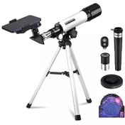 تصویر تلسکوپ طبیعتگردی به همراه کوله پشتی مدل AOMEKIE AO2013 50mm Refractor Telescope_اسباب بازی علمی 