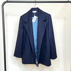 تصویر پالتو کت زنانه کوتاه جنس جنس فوتر - سورمه ای 