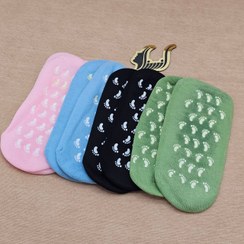 تصویر جوراب سیلیکونی اصل درمان میخچه و خشکی پا - 12 عددی رنگبندی Original silicone socks Treatment of corns and dry feet