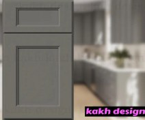 تصویر کابینت نئوکلاسیک آکس چوب روکش وکیوم سوپر مات کره ای کد 1 -طوسی پر رنگ - شرکتی 