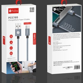 تصویر کابل تبدیل USB به USB-C پرووان مدل PCC185 طول 2 متر ProOne PCC185 USB To USB-C Cable 2M