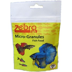 تصویر غذای ماهی زبرا مدل micro-Granules وزن 50 گرم متفرقه