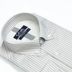 تصویر پیراهن راه راه مردانه یقه کراواتی دکمه دار 4431 