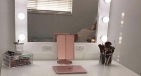 تصویر ست میز آرایش با آینه چراغ دار 5 