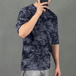 تصویر تیشرت ماکان طرح ابر و بادی مشکی 