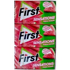 تصویر آدامس ۶۰ دقیقه First ترکیه بدون قند ۱۲ عدد طعم هندوانه 