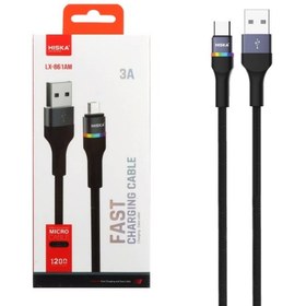 تصویر کابل تبدیل فست USB به MicroUSB هیسکا مدل LX-861AM طول 1.2 - خاکستری / 12 ماهه هیسکا سرویس 