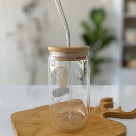 تصویر ماگ اسموتی نی دار - ۱۳ / سرخابی خاکستری / ۶ Smoothie mug