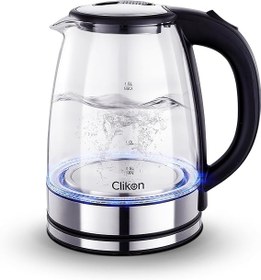 تصویر Clikon – 1.8 Liter Glass Body Electric Cordless Kettle with 360° Swivel Base, Power Cord Storage, Auto Cut-off Function, LED Indicator, 1500 Watts, 2 Years Warranty, Clear - CK5138 Clikon – 1.8 Liter Glass Body Electric Cordless Kettle with 360° Swivel Base, Power Cord Storage, Auto Cut-off Function, LED Indicator, 1500 Watts, 2 Years Warranty, Clear - CK5138