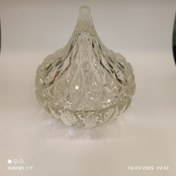 تصویر قندان آیکونیک شیشه‌ای تمام شفاف Iconic glass candy in clear glass