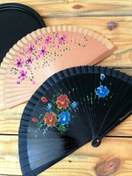 تصویر بادبزن سنتی دست ساز با رنگ پریدگی 