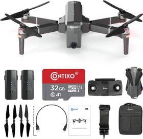 تصویر هواپیماهای بدون سرنشین با دوربین تاشو 4K HD با GPS کوادکوپتر Contixo - 60 دقیقه طولانی ترین زمان پرواز - پهپاد موتورهای بدون برس با دوربین بزرگسالان - کیف حمل کارت SD با 1 باتری اضافی 64 گیگابایت - ارسال 20 روز کاری ا Contixo Quadcopter GPS Foldable 4K HD Camera Drones - 60 Minutes Longest Flight Time - Brushless Motors Drone with Camera for Adults - Extra 1 Battery 64GB SD Card Carrying Case Contixo Quadcopter GPS Foldable 4K HD Camera Drones - 60 Minutes Longest Flight Time - Brushless Motors Drone with Camera for Adults - Extra 1 Battery 64GB SD Card Carrying Case