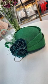 تصویر کلاه برژه سبز گلدار 