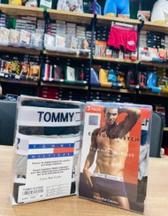 تصویر پک شورت مردانه برند TOMMY HILFIGER پاچه دار Pack of men's underwear. boxer model.TOMMY HILFIGER brand