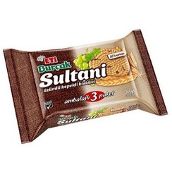 تصویر بیسکوئیت سبوس دار کشمشی اتی بورچاک سلطانی بسته 3 تایی 369 گرمی ETi Burcak Sultani Uzumlu Biskuvi 369g