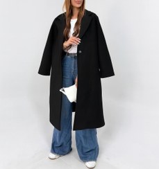 تصویر پالتو زنانه فوتر سایز فری مشکی 