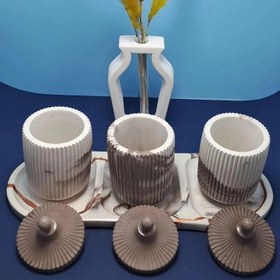 تصویر بانکه سنگی کبریتی (4 پارچه) - سبز 