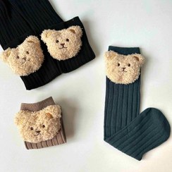 تصویر جوراب بالا زانو تدی مناسب 1 تا 9 سال بدون پاشنه - سرمه ای 