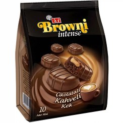 تصویر مینی کیک براونی اینتنس اتی Eti Browni Intense با مغز کرم قهوه و شکلات بسته 10 عددی 