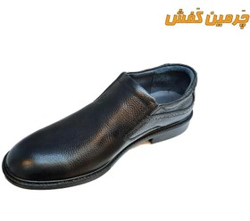 تصویر کفش تمام چرم مردانه سایز بزرگپا رخشی زیره پی یو کد 20204 ا Men's natural leather shoes Men's natural leather shoes