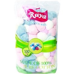 تصویر پنبه توپک رنگی رایا 100 گرمی Raya Colored Cotton Ball 100g