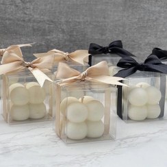 تصویر گیفت نامزدی و عروسی مدل شمع روبیک باکس پلکسی Engagement and wedding gift: Rubik's box plexiglass model