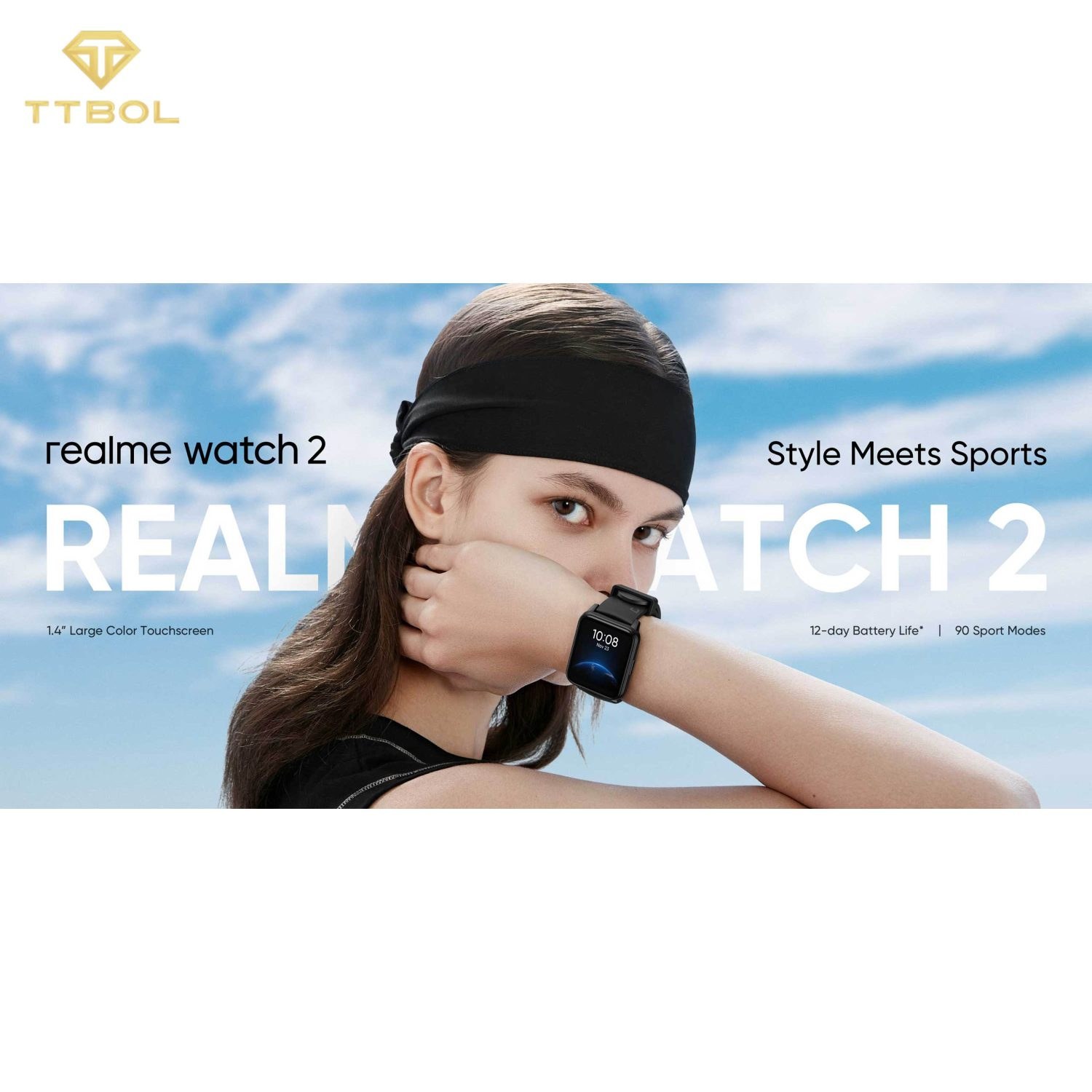 Smartwatch Realme Watch 2 Black 1.4'' - TONERAMICO