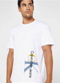 تصویر تی‌شرت گردن گرد با لوگوی مونو برند calvin klein jeans Mono Logo Crew Neck T-Shirt