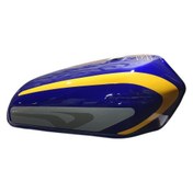 تصویر باک موتور سیکلت هوندا میلاد باک رنگ آبی صدفی مدل کاستوم زرد 