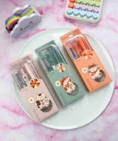 تصویر ست پرگار و گونیا + خودکار 