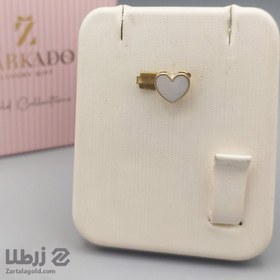 تصویر پلاک طلا طرح قلب سه بعدی سفید کد P1750 
