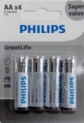 تصویر باتری قلمی فیلیپس مدل گریت لایف R06G4B/40 بسته چهار عددی ا PHILIPS PHILIPS