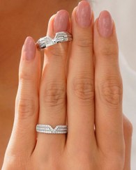 تصویر حلقه ست لاکچری نقره sterling silver luxury wedding rings