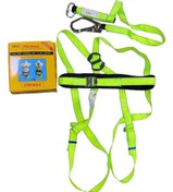 تصویر کمربند ایمنی دولنیارد بالشتکدار کار در ارتفاع هارنس پرومکس Two lanyard safety belts work at a padded height