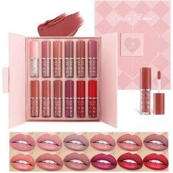 تصویر پک رژ لب مایع ۱۲ عددی دراگون رانی درب دار 