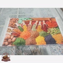 تصویر فرشینه آشپزخانه طرح ادویه رویه صاف نرم مخمل تُرک استُپ دار (ابعاد دلخواه) k104 - 80 * 50 ( پادری ) 
