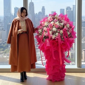 تصویر دسته گل ایستاده رز کد 508 