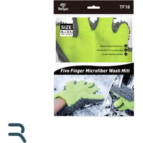 تصویر دستکش مایکروفایبر مخصوص شست و شوی بدنه خودرو تونین TONYIN MICROFIBER FINGER WASHING MITT 