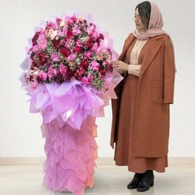 تصویر دسته گل ایستاده رز کد 507 