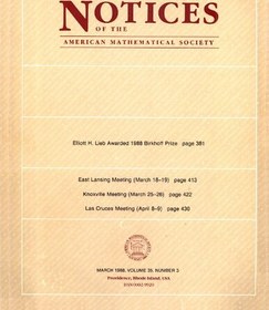تصویر دانلود کتاب Notices of the American Mathematical Society 1988 کتاب انگلیسی اعلامیه های انجمن ریاضی آمریکا 1988