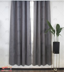 تصویر پرده پانچ کتان طوسی ا Gray linen punch curtain Gray linen punch curtain