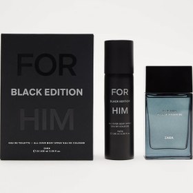 تصویر پک اسپری و عطر مردانه زارا فور هیم بلک FOR HIM ZARA BLACK EDITION 